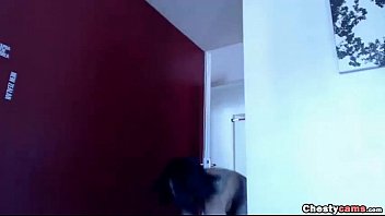 Brunette masturbating front the webcam